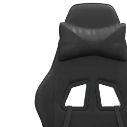 vidaXL Gamestoel met voetensteun kunstleer zwart