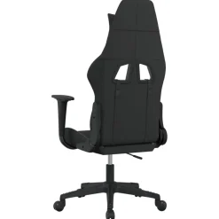vidaXL Gamestoel stof zwart en lichtgrijs