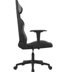 vidaXL Gamestoel stof zwart en lichtgrijs