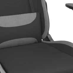 vidaXL Gamestoel stof zwart en lichtgrijs