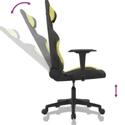 vidaXL Gamestoel stof zwart en lichtgroen