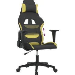 vidaXL Gamestoel stof zwart en lichtgroen