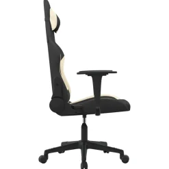 vidaXL Gamestoel stof zwart en crème