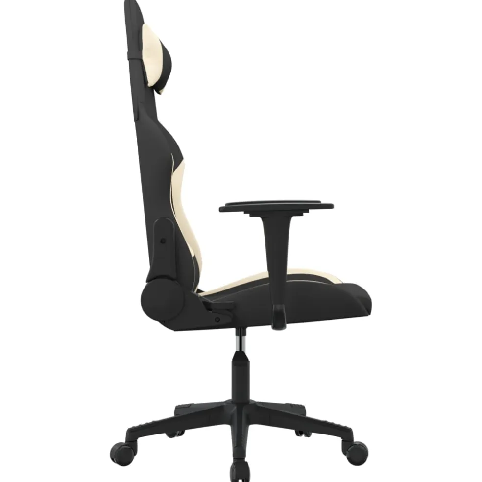 vidaXL Gamestoel stof zwart en crème