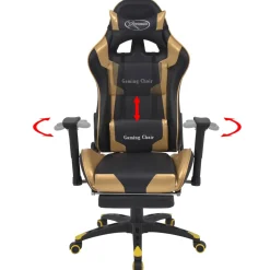 vidaXL Gaming Stoel Goud 70 x 71 x 136 cm Kunstleer