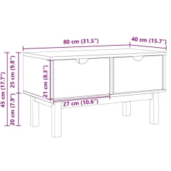 vidaXL Gangbankje OTTA 80x40x45 cm massief grenenhout