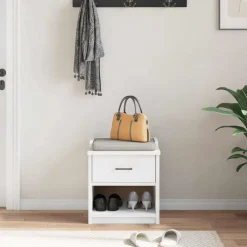 vidaXL Gangbankje SANDNES wit 45x40x50 cm massief grenenhout