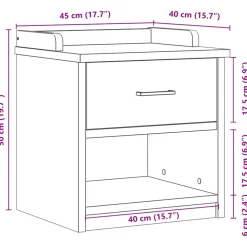 vidaXL Gangbankje SANDNES wit 45x40x50 cm massief grenenhout