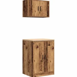 vidaXL Garagekasten 2 st bewerkt hout oud hout