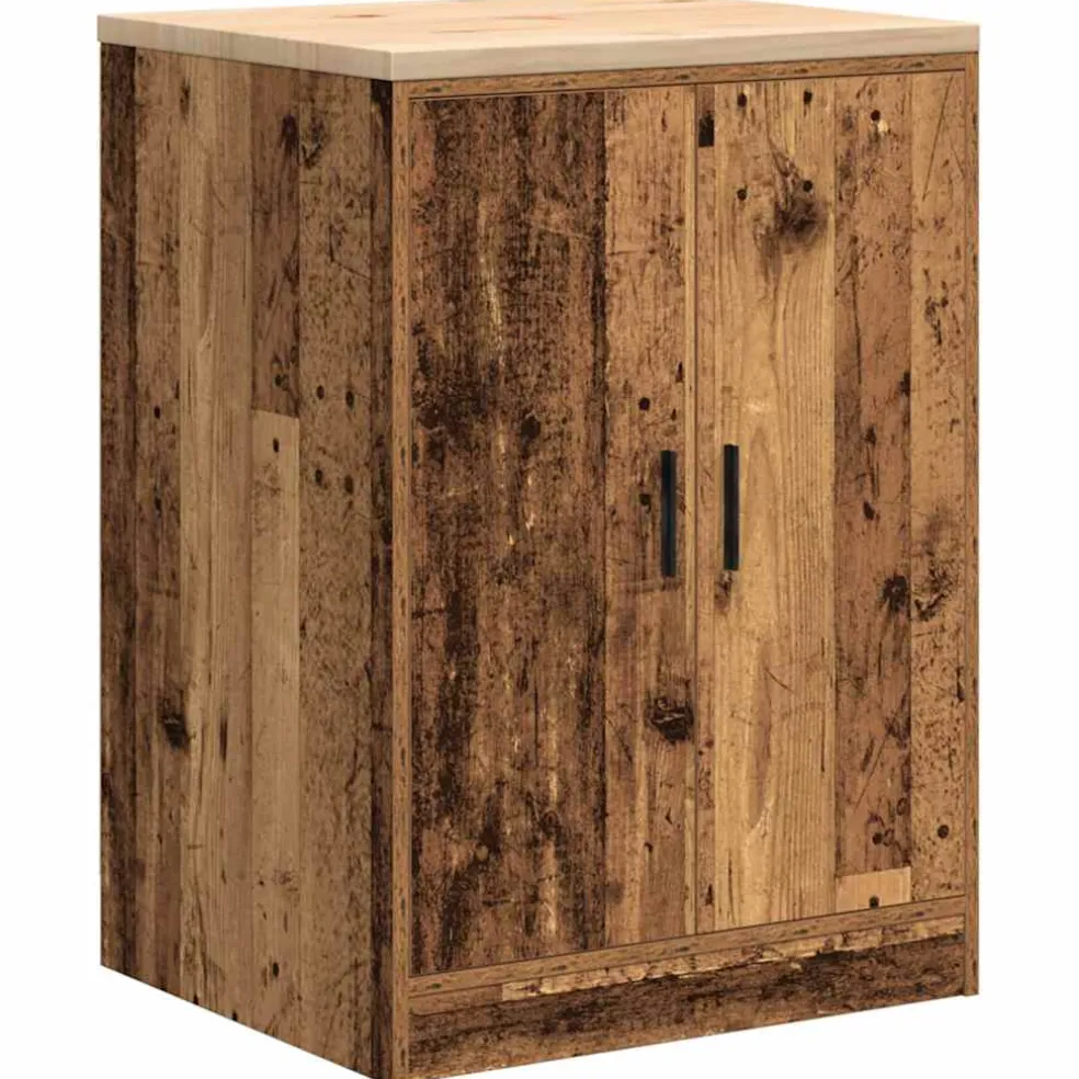 vidaXL Garagekasten 2 st bewerkt hout oud hout