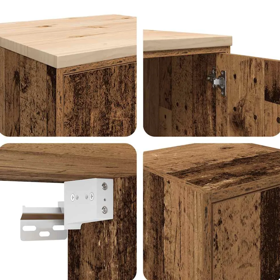 vidaXL Garagekasten 2 st bewerkt hout oud hout