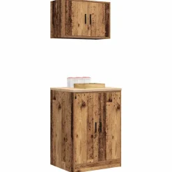 vidaXL Garagekasten 2 st bewerkt hout oud hout