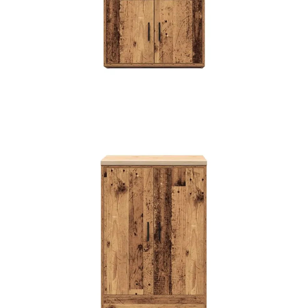 vidaXL Garagekasten 2 st bewerkt hout oud hout