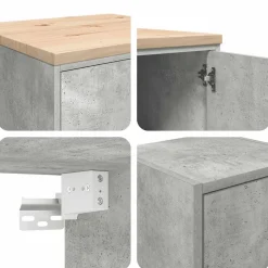 vidaXL Garagekasten 6 st bewerkt hout betongrijs