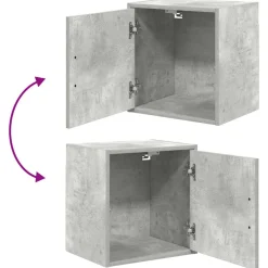 vidaXL Garagekasten 2 st bewerkt hout betongrijs