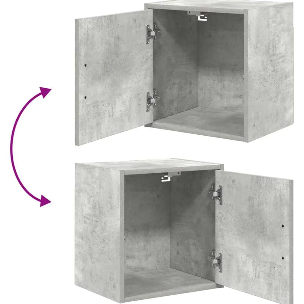 vidaXL Garagekasten 2 st bewerkt hout betongrijs