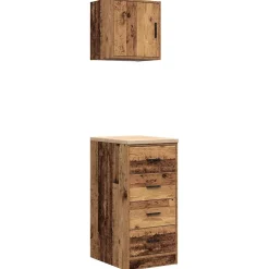 vidaXL Garagekasten 2 st bewerkt hout oud hout