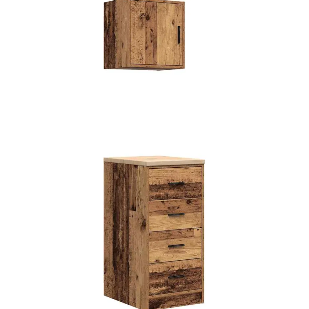 vidaXL Garagekasten 2 st bewerkt hout oud hout