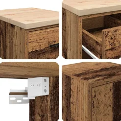 vidaXL Garagekasten 2 st bewerkt hout oud hout