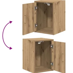 vidaXL Garagekasten 2 st bewerkt hout ambachtelijk eikenhout