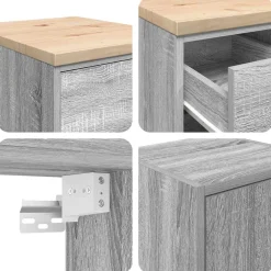 vidaXL Garagekasten 2 st bewerkt hout sonoma grijs
