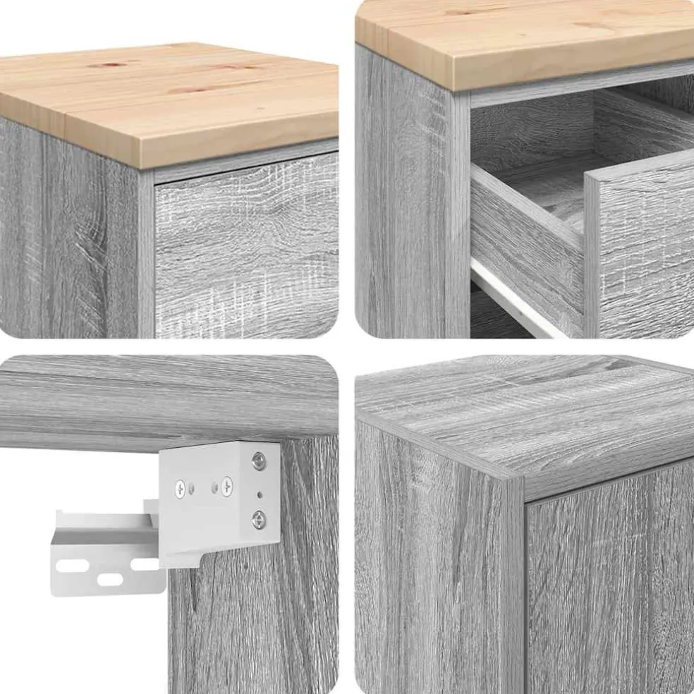vidaXL Garagekasten 2 st bewerkt hout sonoma grijs