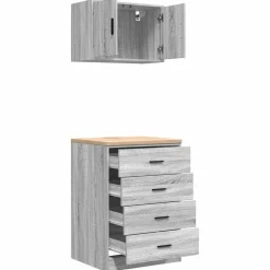 vidaXL Garagekasten 2 st bewerkt hout sonoma grijs
