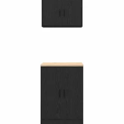 vidaXL Garagekasten 2 st spaanplaat zwart