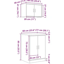 vidaXL Garagekasten 2 st spaanplaat zwart
