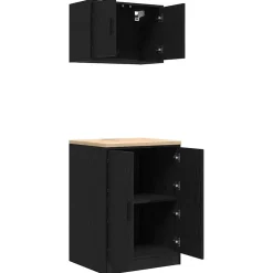 vidaXL Garagekasten 2 st spaanplaat zwart