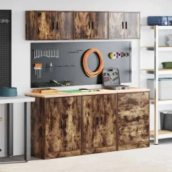vidaXL Garagekasten 6 st Spaanplaat gerookt eiken