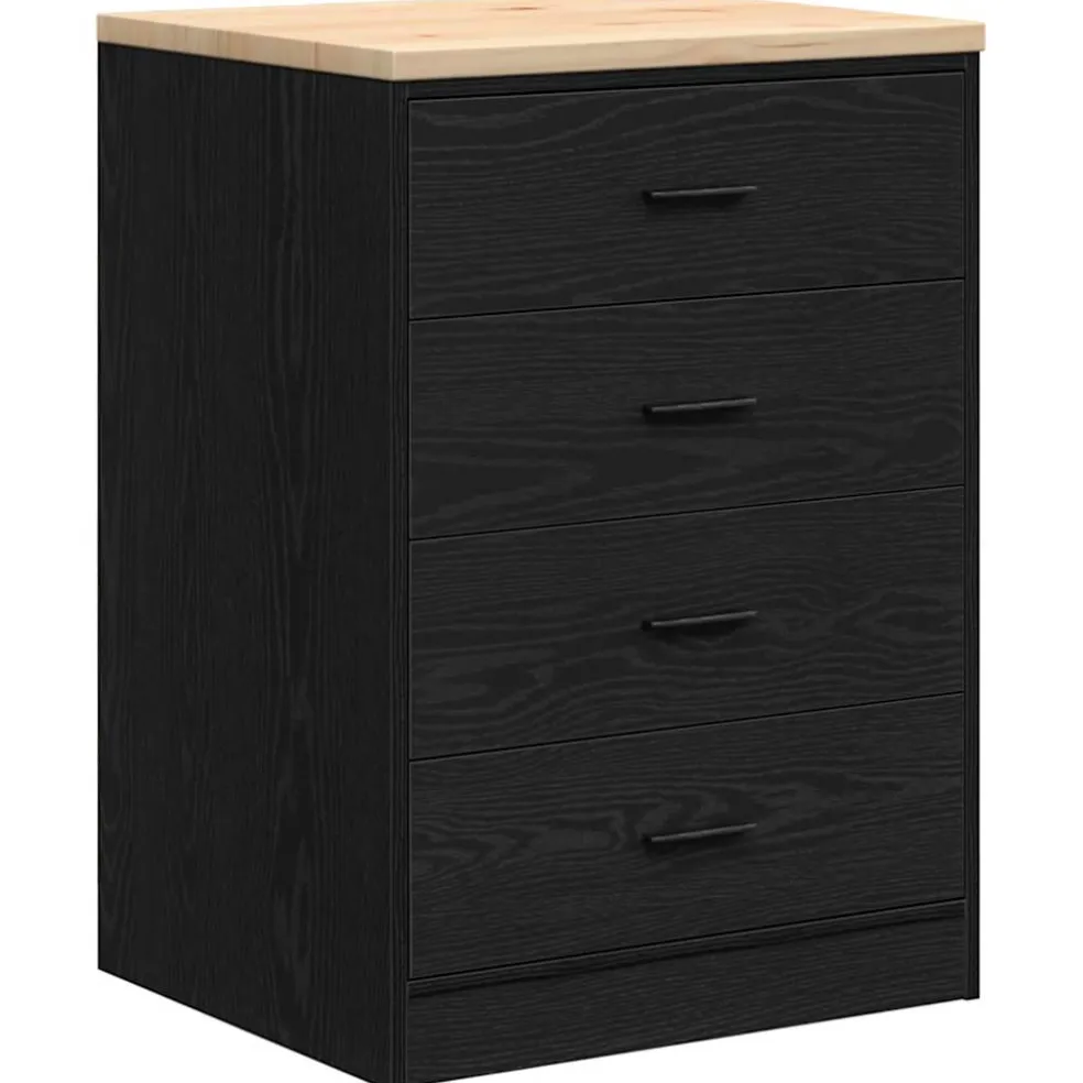 vidaXL Garagekasten 6 st spaanplaat zwart