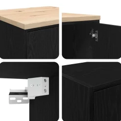 vidaXL Garagekasten 6 st spaanplaat zwart