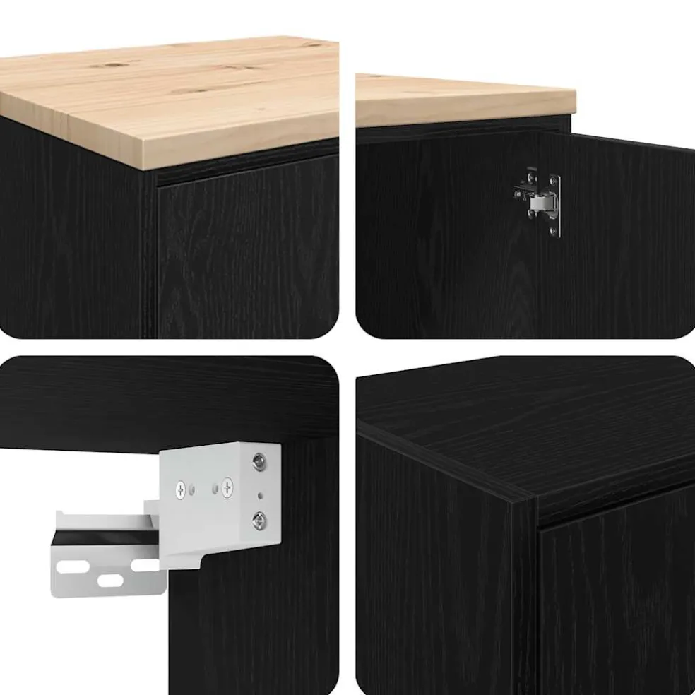 vidaXL Garagekasten 6 st spaanplaat zwart