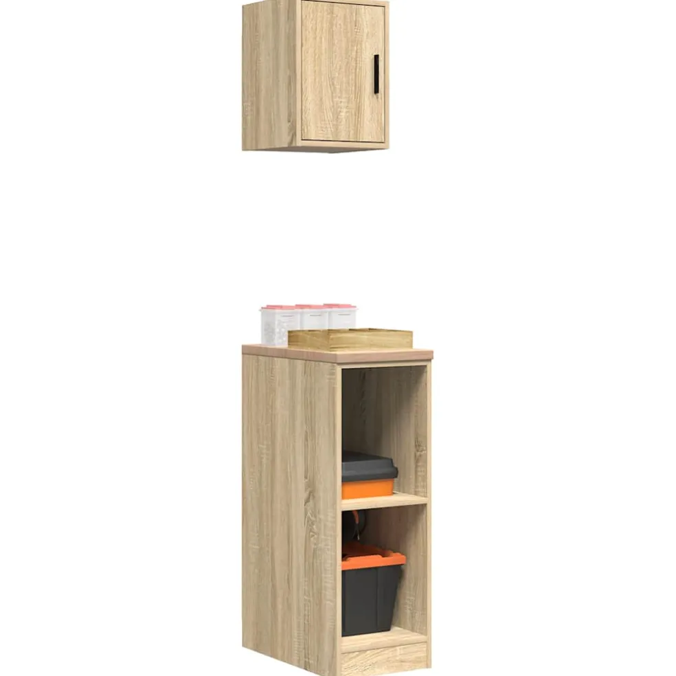 vidaXL Garagekasten 2 st Spaanplaat Sonoma eikenkleurig