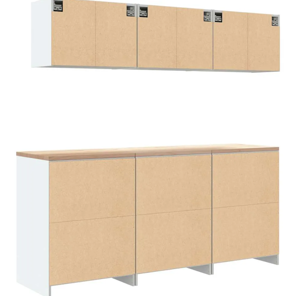 vidaXL Garagekasten 6 st spaanplaat wit