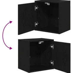 vidaXL Garagekasten 2 st spaanplaat zwart