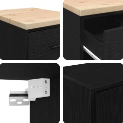 vidaXL Garagekasten 2 st spaanplaat zwart