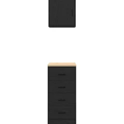 vidaXL Garagekasten 2 st spaanplaat zwart