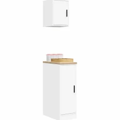 vidaXL Garagekasten 2 st spaanplaat wit