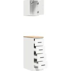 vidaXL Garagekasten 2 st spaanplaat wit