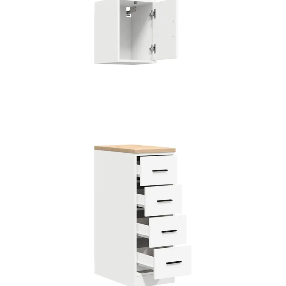 vidaXL Garagekasten 2 st spaanplaat wit