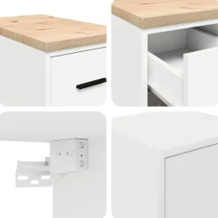 vidaXL Garagekasten 2 st spaanplaat wit