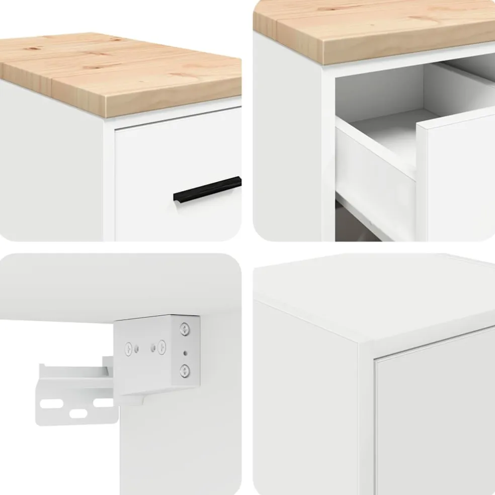 vidaXL Garagekasten 2 st spaanplaat wit