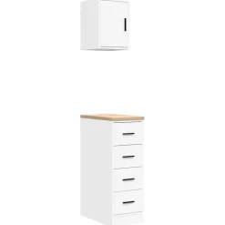 vidaXL Garagekasten 2 st spaanplaat wit