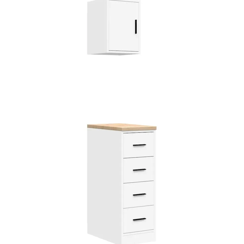 vidaXL Garagekasten 2 st spaanplaat wit