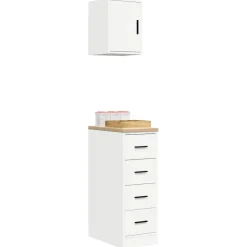 vidaXL Garagekasten 2 st spaanplaat wit