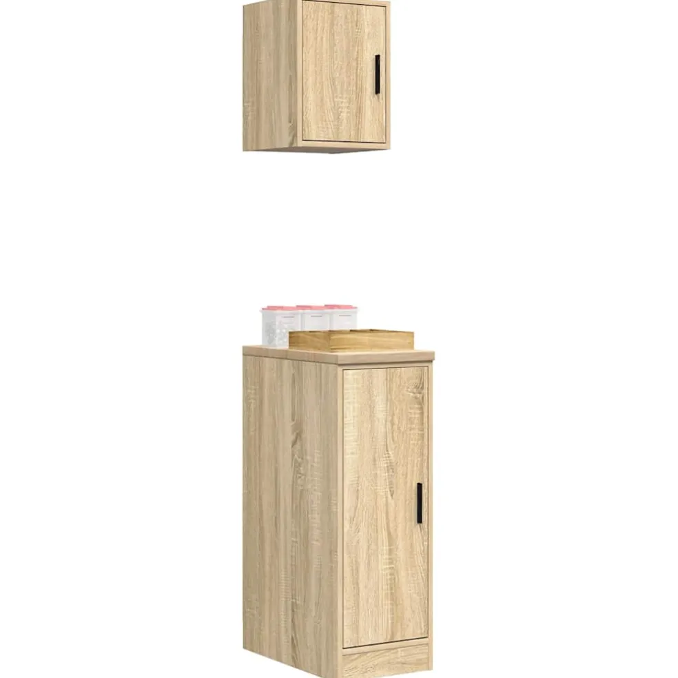 vidaXL Garagekasten 2 st Spaanplaat Sonoma eikenkleurig