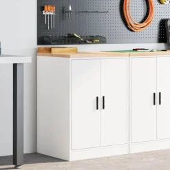vidaXL Garagekast 60x51x85 cm massief grenenhout gerookt eiken