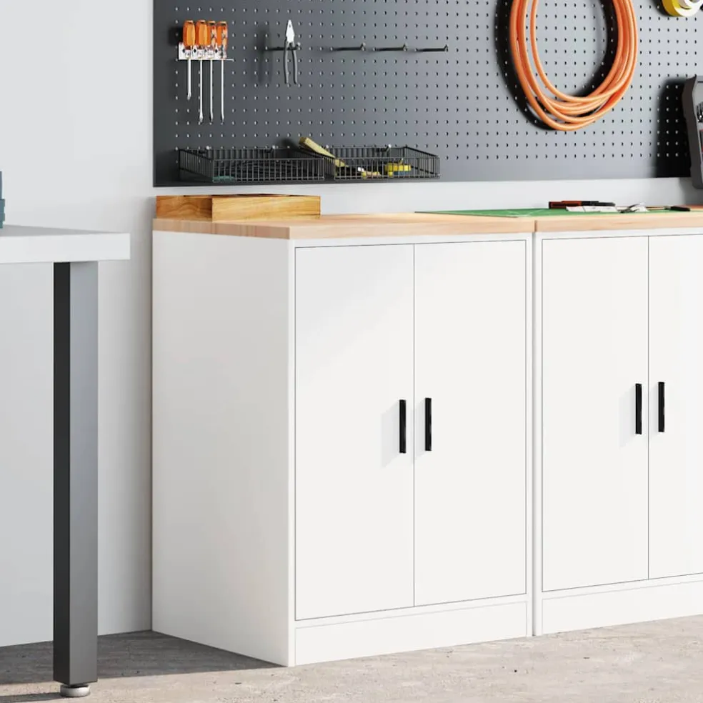 vidaXL Garagekast 60x51x85 cm massief grenenhout gerookt eiken